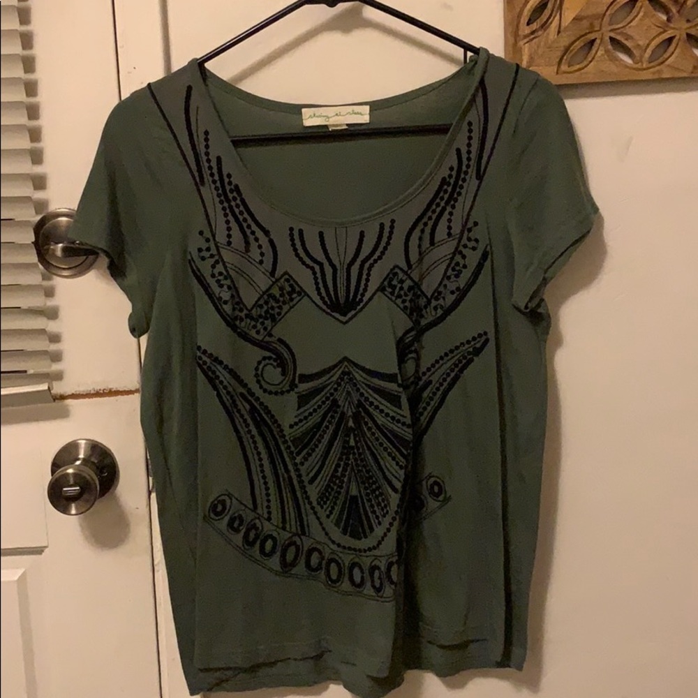 Staring at stars embroidered t shirt